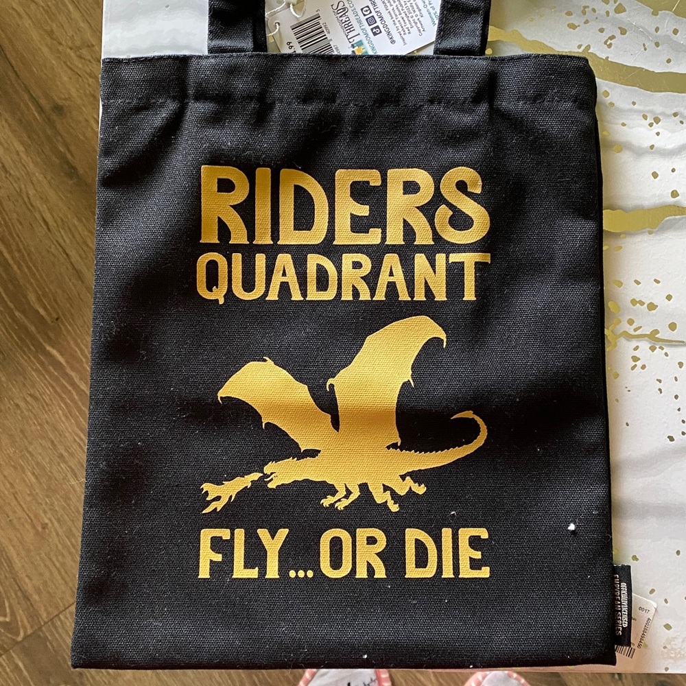 Black Tote Bag with Gold Graphic - Picture 2 of 2